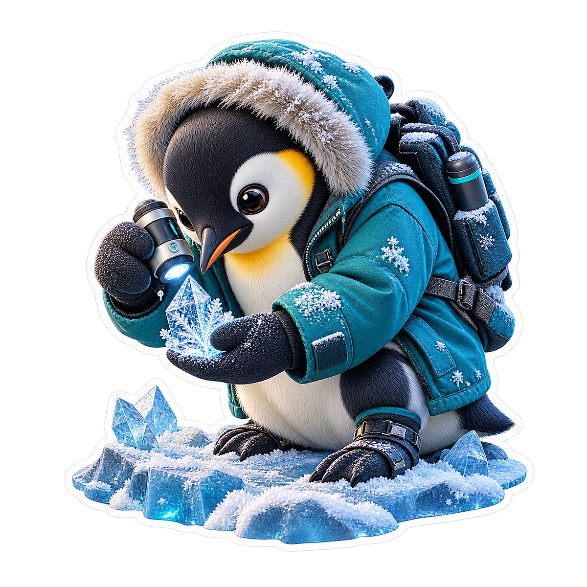 Penguin Polar Scientist Sticker Decal