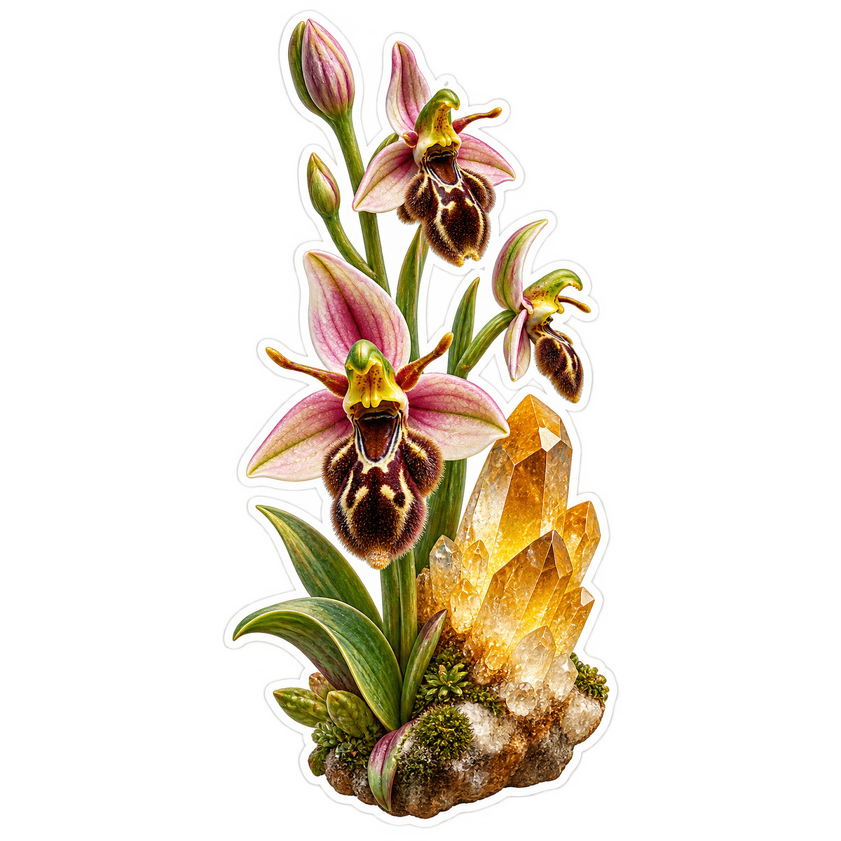 Bee Orchid Honey Calcite Sticker Decal