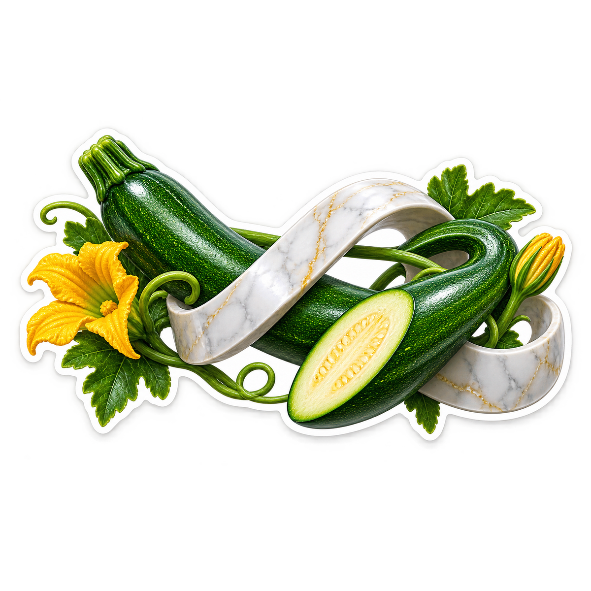 Zucchini Marble Bridge Sticker Decal