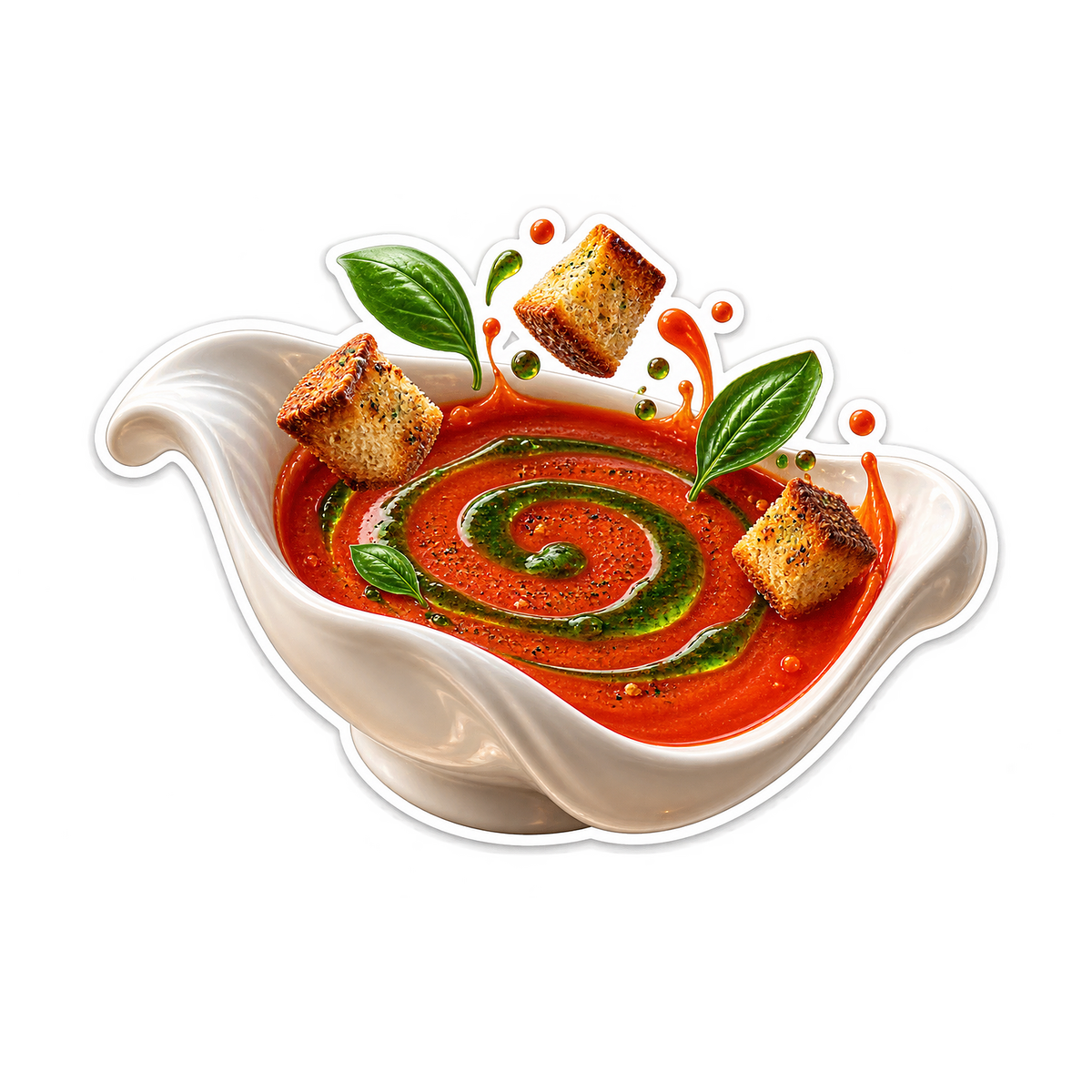 Tomato Bisque Porcelain Wave Sticker Decal