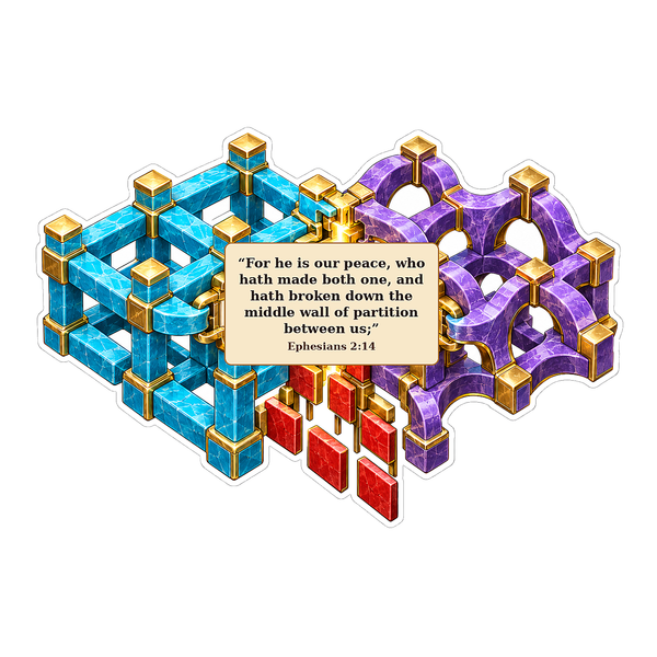 Blue Purple Geometric Lattice Ephesians Verse Vinyl Decal Stickers