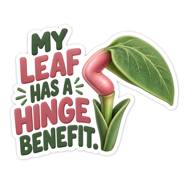 Green Leaf Pink Hinge Stem Cartoon Vinyl Decal Stickers