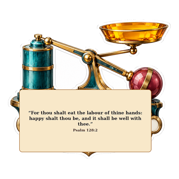 Teal Gold Lever Bowl Psalm Verse Art Vinyl Decal Stickers
