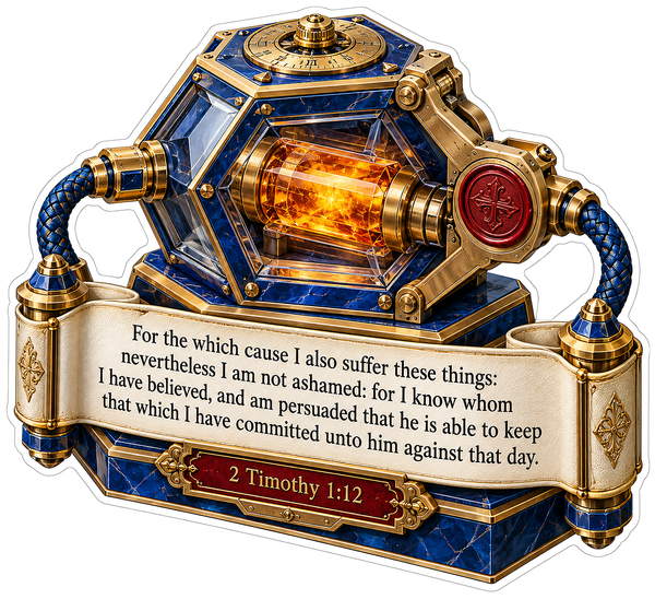 Blue Gold Glowing Vault Faith Verse Art Vinyl Decal Stickers