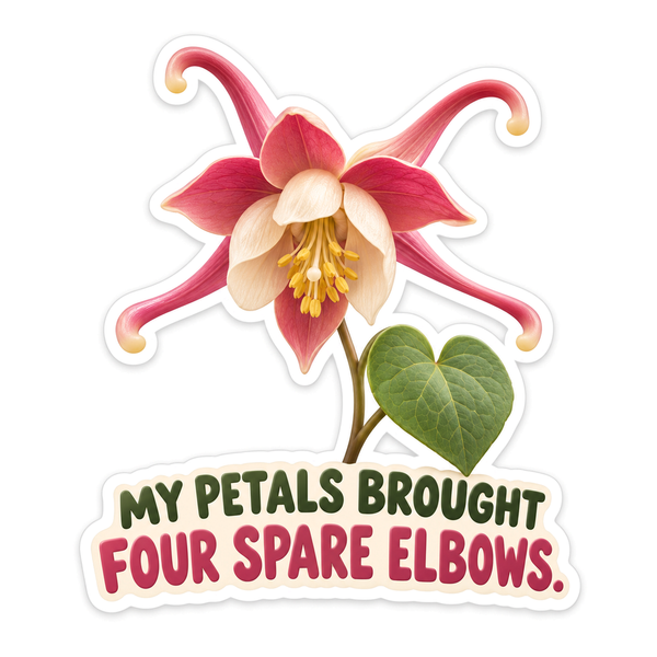 Pink Flower Four Spare Elbows Quote Vinyl Decal Stickers