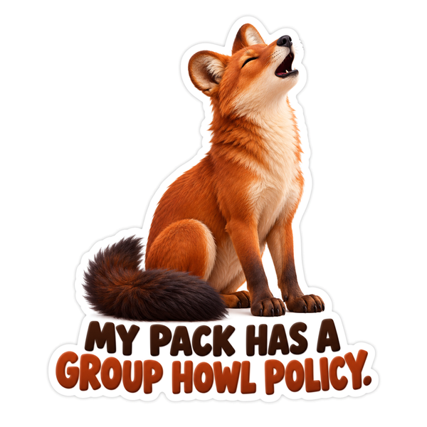 Seated Red Fox Group Howl Cartoon Vinyl Decal Stickers