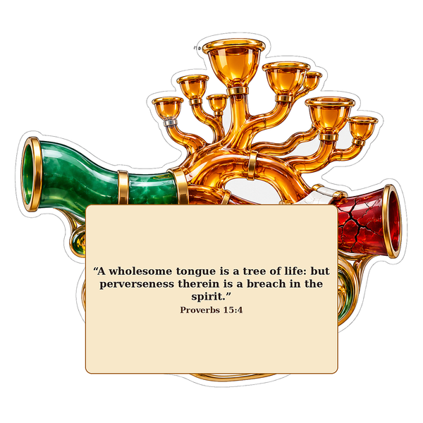 Gold Horn Tree Green Red Scripture Art Vinyl Decal Stickers
