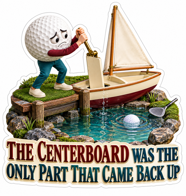 Golf Ball Character Model Sailboat Art Vinyl Decal Stickers