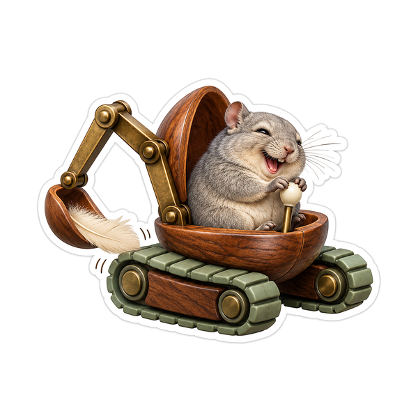 Gray Chinchilla Walnut Shell Digger Vinyl Decal Stickers
