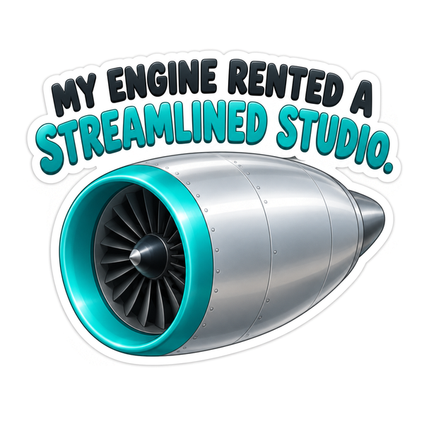 Teal Jet Engine Streamlined Studio Vinyl Decal Stickers