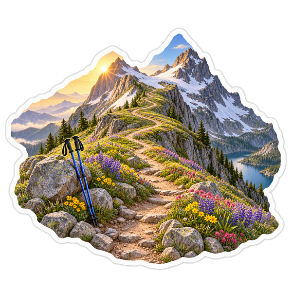 Wildflower Alpine Switchback Trail Vinyl Sticker Decal