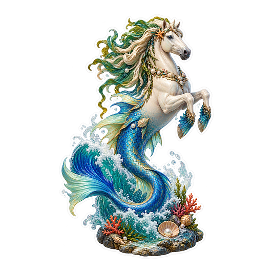 Hippocampus Coral Wave Sticker Decal