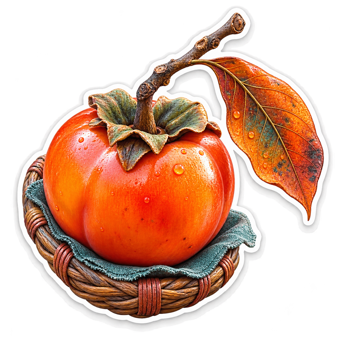 Persimmon Maple Basket Sticker Decal