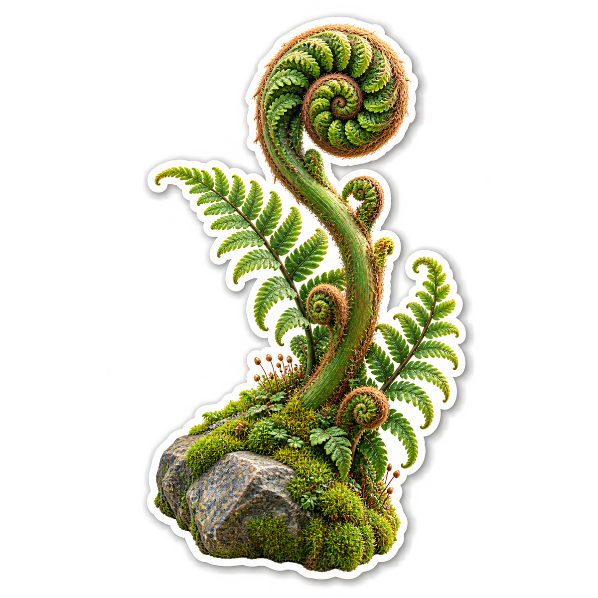 Fern Fiddlehead Unfurl Sticker Decal