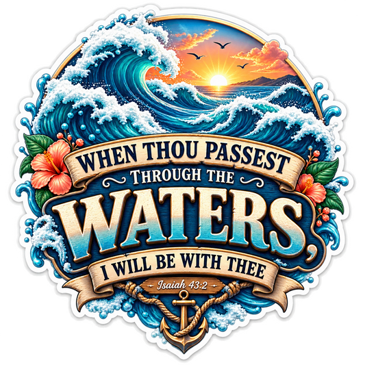 Deep Waters Isaiah 43 2 Sticker Decal
