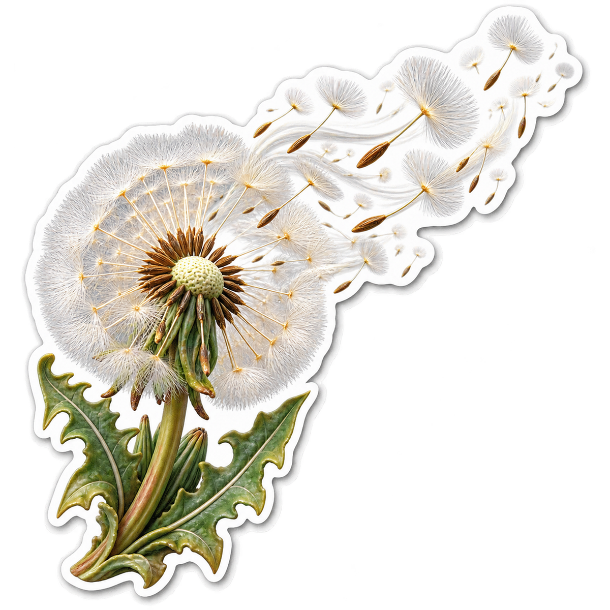 Dandelion Seedclock Breeze Sticker Decal