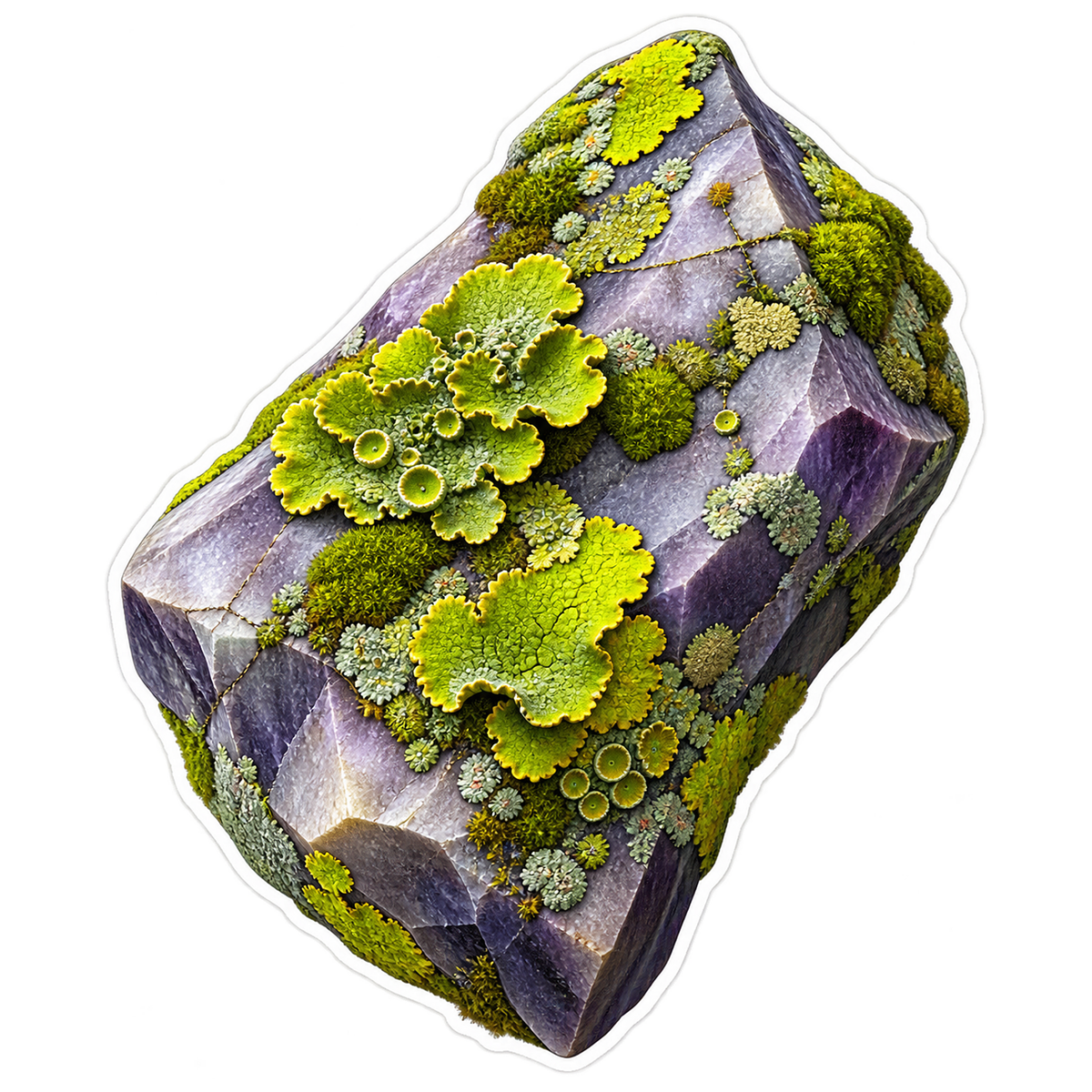 Map Lichen Amethyst Stone Sticker Decal