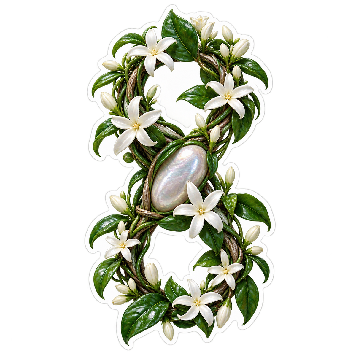 Star Jasmine Pearl Infinity Sticker Decal