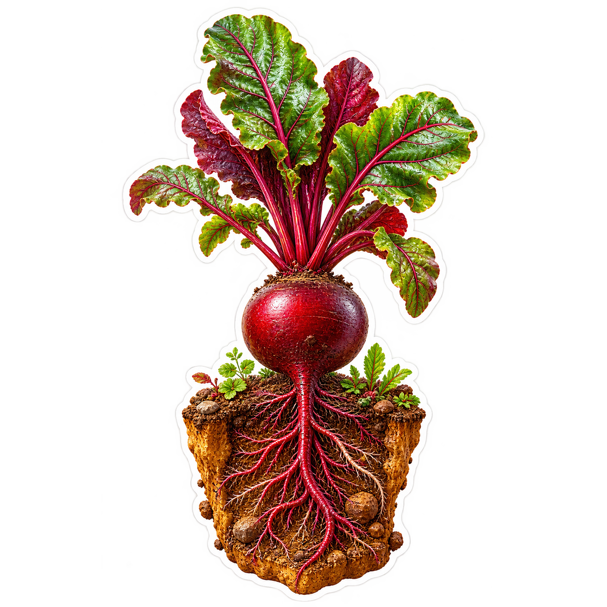 Beetroot Ruby Root Cutaway Sticker Decal