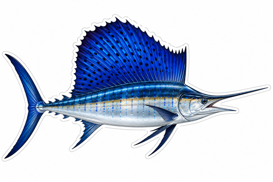 Sailfish Isometric Boat Sticker Sticker Decal