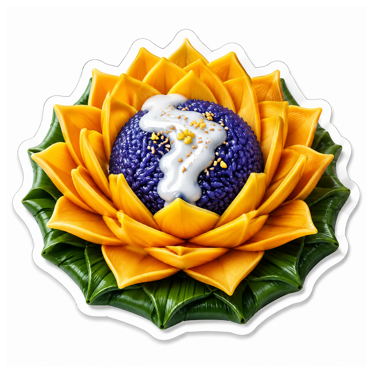 Mango Sticky Rice Lotus Sticker Decal