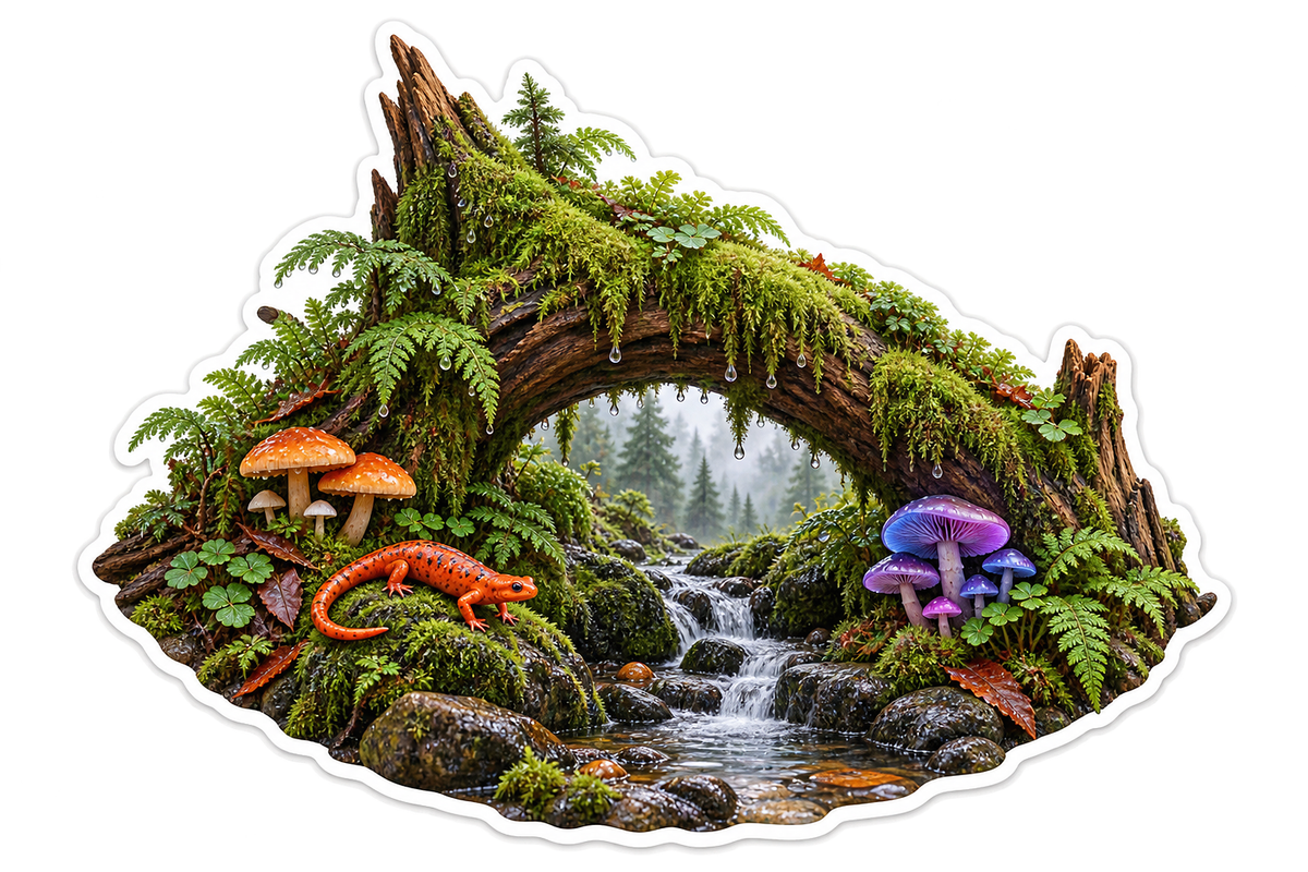 Rainforest Nurse Log Salamander Creek Sticker Decal