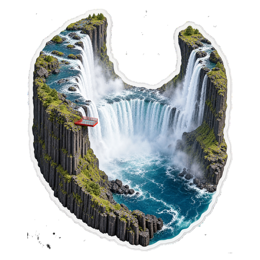 Basalt Horseshoe Waterfall Red Overlook Sticker Decal