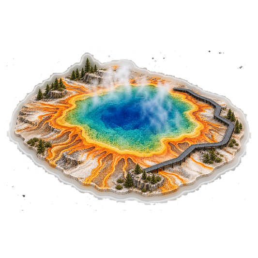 Rainbow Geothermal Spring Boardwalk Sticker Decal