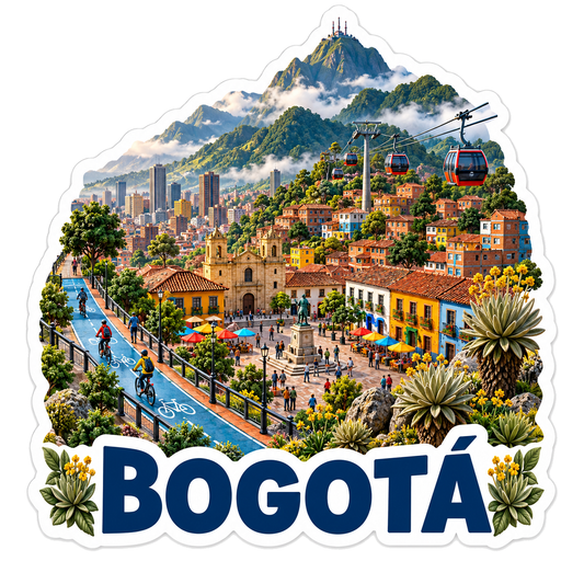 Bogota Andes Ciclovia Cable Car Sticker Decal