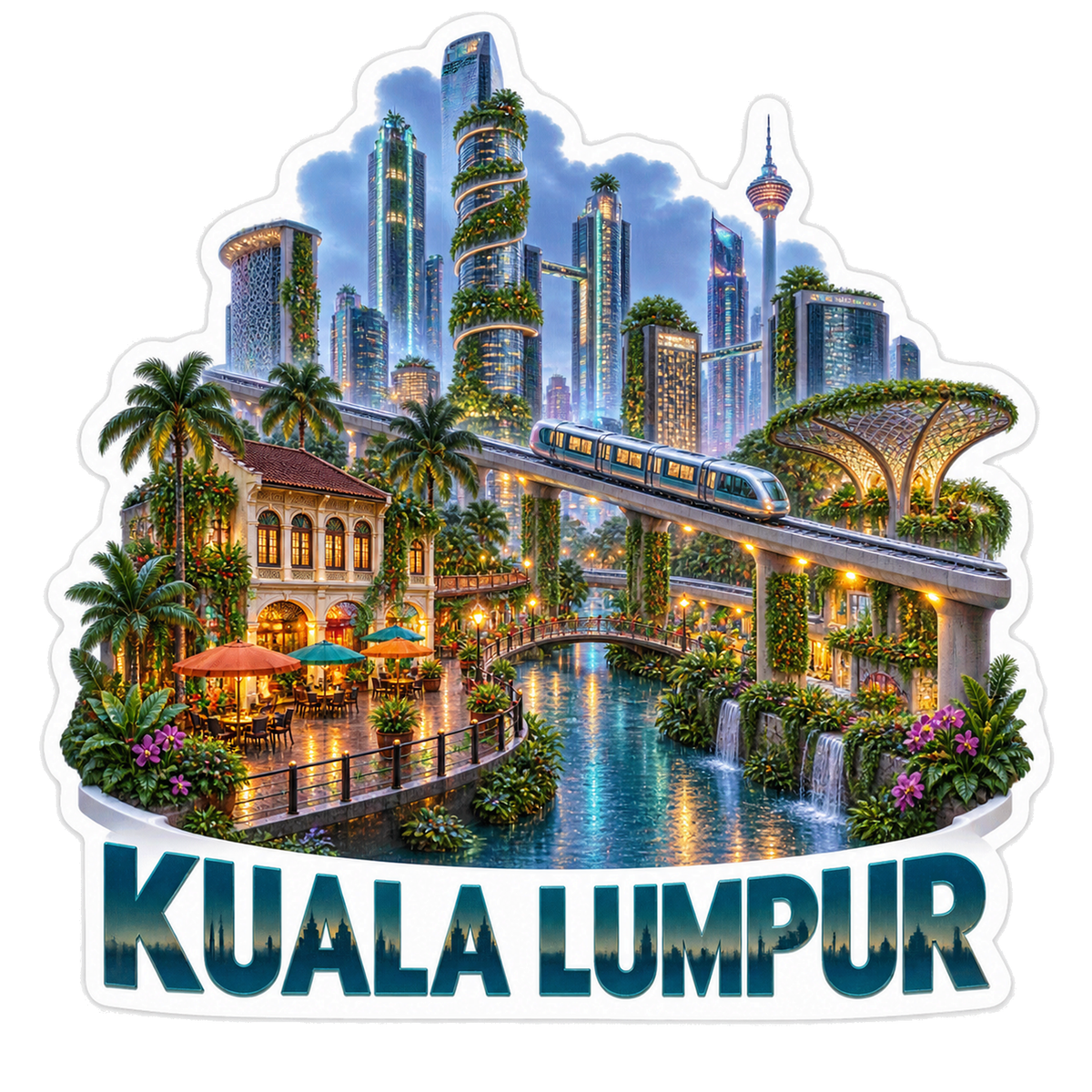 Kuala Lumpur Rain Garden Monorail Sticker Decal