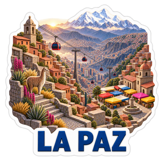 La Paz Andean Basin Cable Cars Sticker Decal
