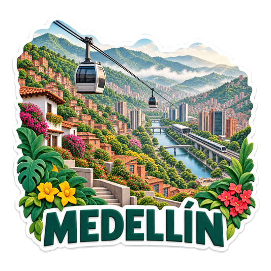 Medellin Green Valley Cable Cars Sticker Decal