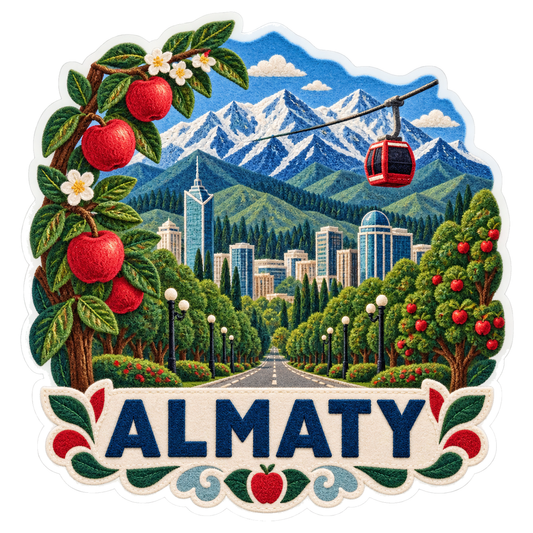 Almaty Mountain Apples Cable Car Sticker Decal