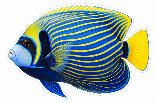 Emperor Angelfish Isometric Boat Sticker Decal