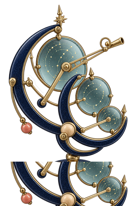 Celestial Crescent Astrolabe Sticker Decal