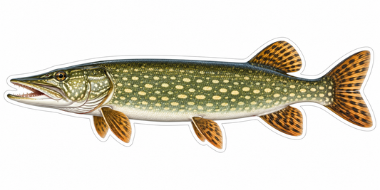 Northern Pike Isometric Boat Sticker Decal