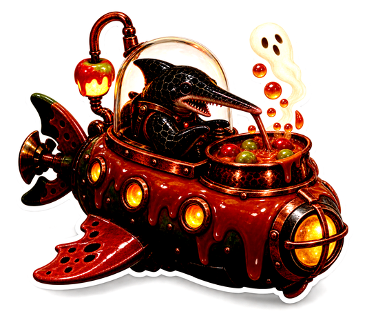 Black Raku Goblin Shark Caramel Apple Fondue Submersible Sticker Decal