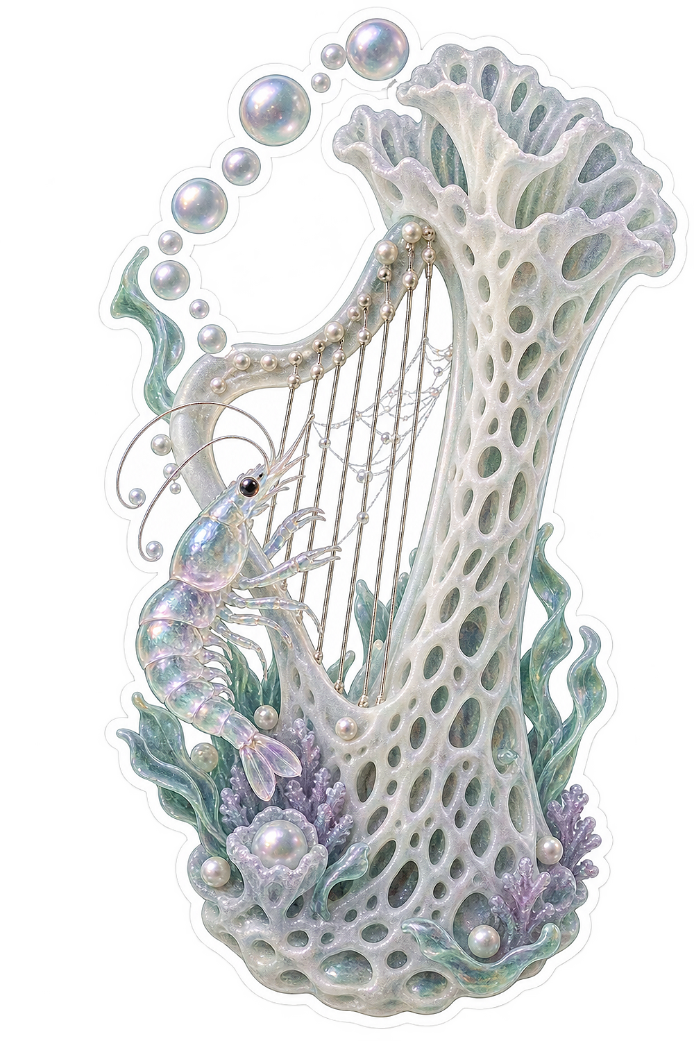 Frosted Glass Venus Flower Basket Spectral Harpist Sticker Decal