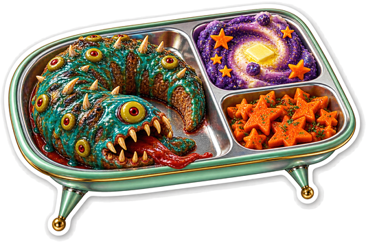 Atomic Moon Tv Dinner Monster Sticker Decal