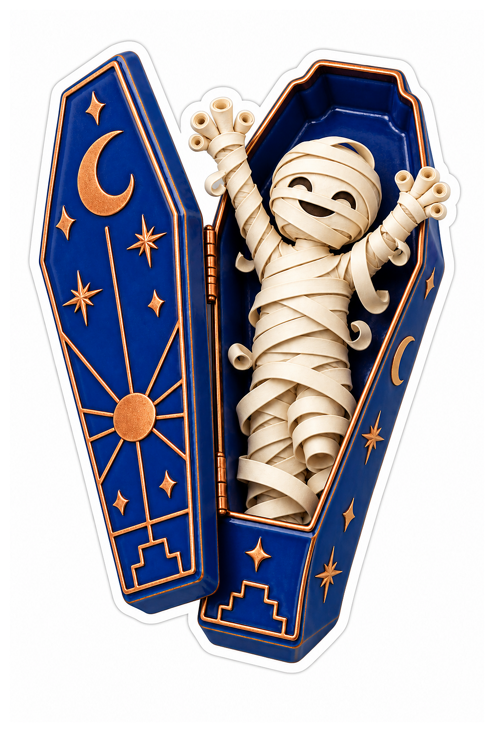 Cobalt Sarcophagus Paper Mummy Sticker Decal
