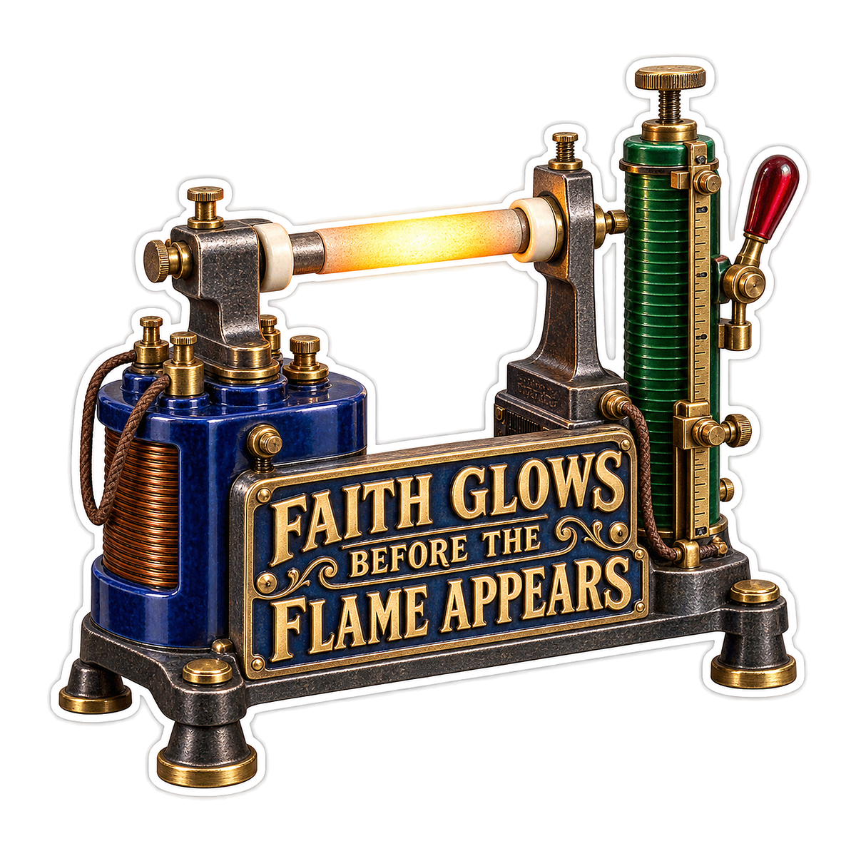 Faith Glowing Tube Colored Coils Art Vinyl Decal Stickers