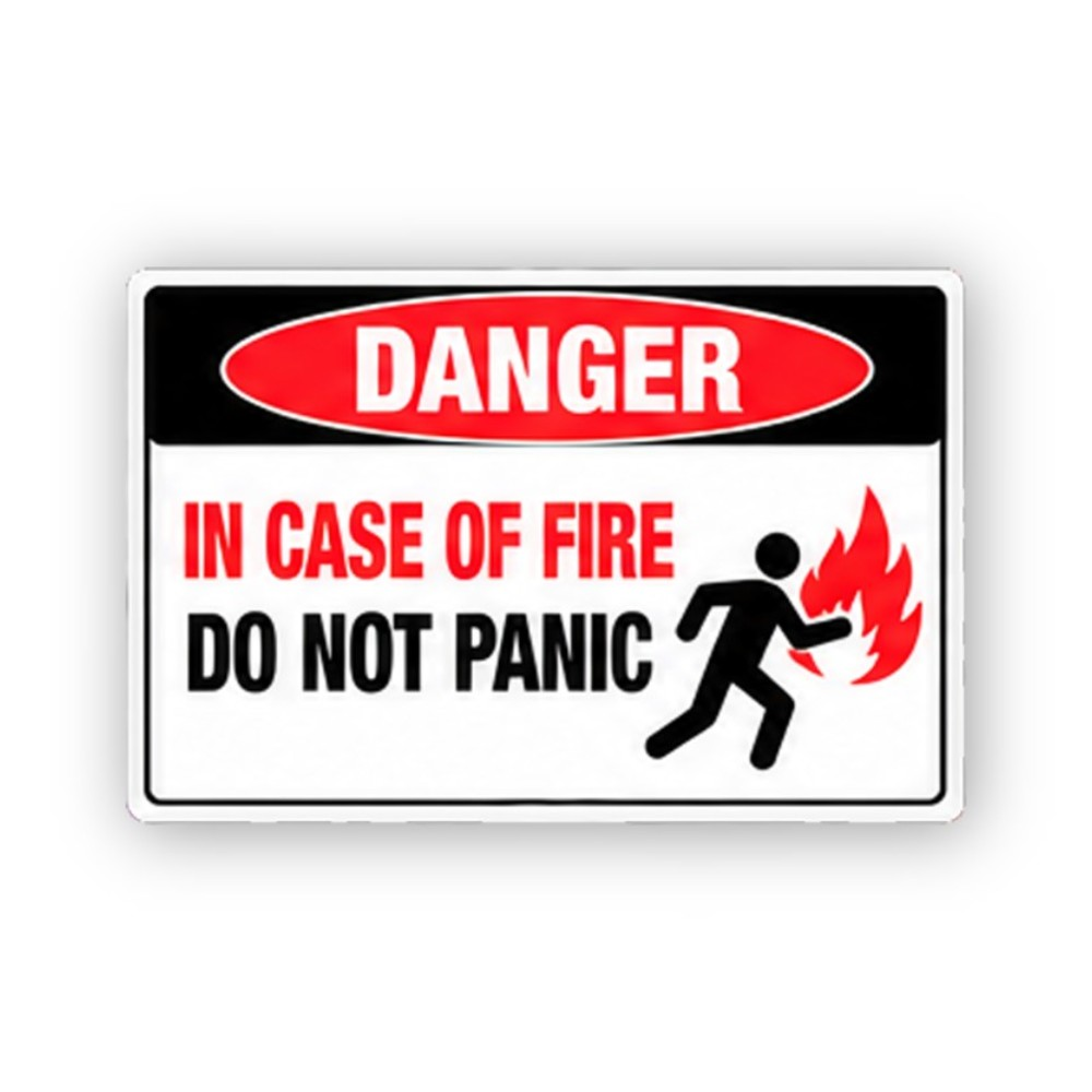 Red Fire Running Figure Flame Panel Vinyl Decal Stickers