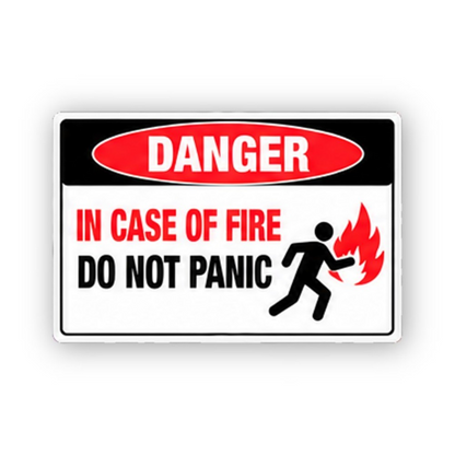 Red Fire Running Figure Flame Panel Vinyl Decal Stickers