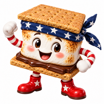 Patriotic Marshmallow Sandwich Character Vinyl Decal Stickers