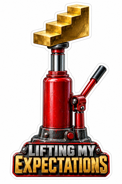 Red Jack Lifting Expectations Quote Art Vinyl Decal Stickers