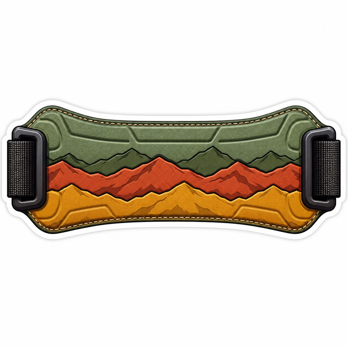 Mountain Pattern Green Strap Pad Art Vinyl Decal Stickers