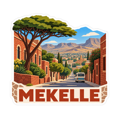 Mekelle Red Stone Highland Street Art Vinyl Decal Stickers