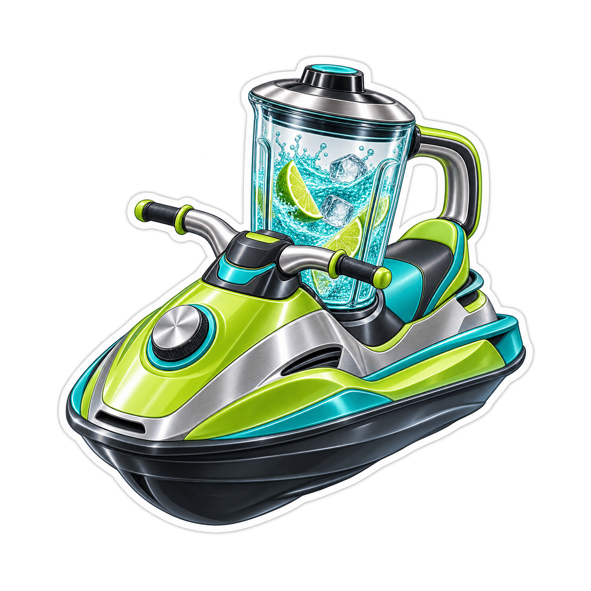 Lime Blender Personal Watercraft Art Vinyl Decal Stickers
