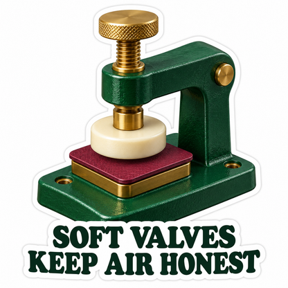 Green Brass Screw Press with Cream Pad Vinyl Decal Stickers