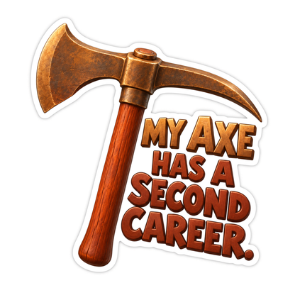 Copper Axe Curved Pick Wood Handle Art Vinyl Decal Stickers